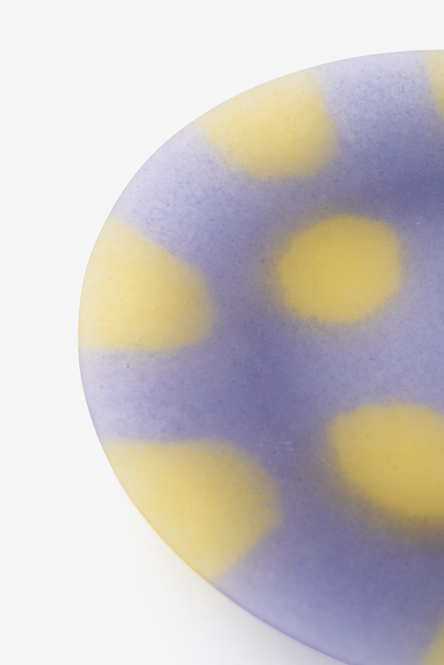 Pâte De Verre Plate - Lilac with Yellow Dot - Image 5