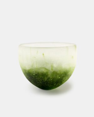 Lost-wax Casting Glass by Yuxue - Bowl - Dark Green